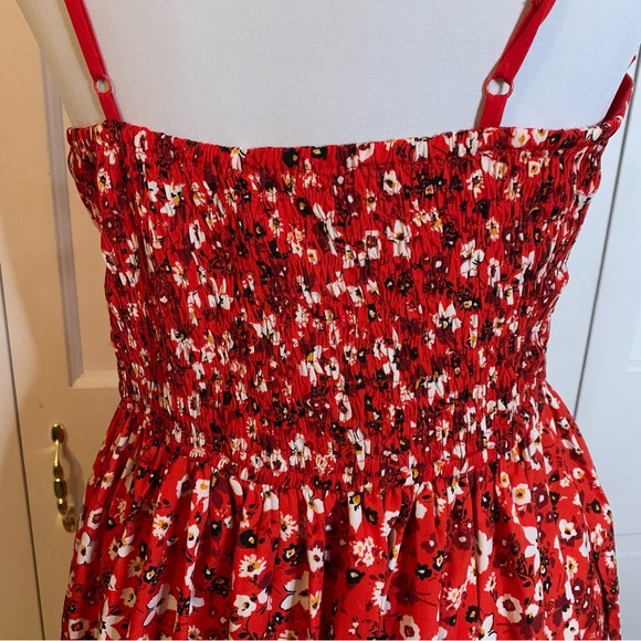 BOG Collective Red flower Print dress NWOT Size:L - Picture 4 of 5